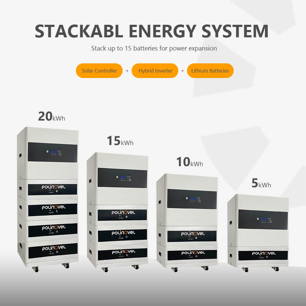 Stapelbares 48-V-20-kWh-Solar-Lithiumbatterie-Hausenergiespeichersystem